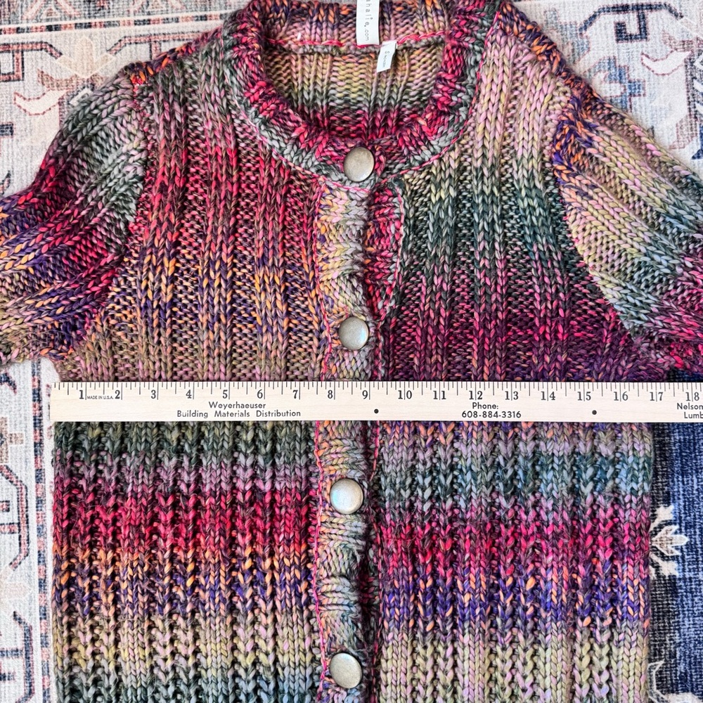 Sahalie Multicolor Chunky Knit Button-Down Women's Duster Cardigan Women’s Small - Picture 8 of 13
